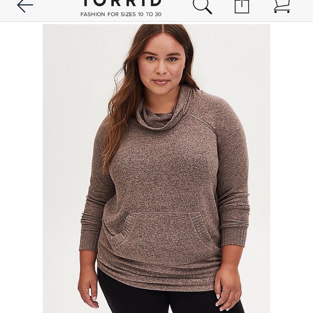 Torrid cowl neck pocket tunic size 1